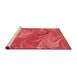 Sideview of Machine Washable Transitional Red Rug, wshpat2944rd