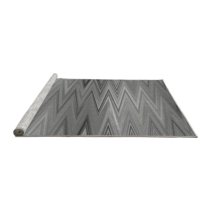 Sideview of Machine Washable Transitional Ash Gray Rug, wshpat2945gry