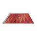 Sideview of Machine Washable Transitional Bright Orange Rug, wshpat2945org