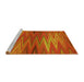 Sideview of Machine Washable Transitional Neon Orange Rug, wshpat2945yw