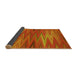 Thickness of Patterned Neon Orange Rug, pat2945yw