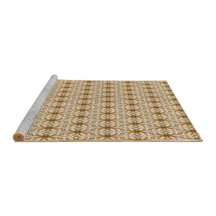 Sideview of Machine Washable Transitional Khaki Gold Rug, wshpat2946brn
