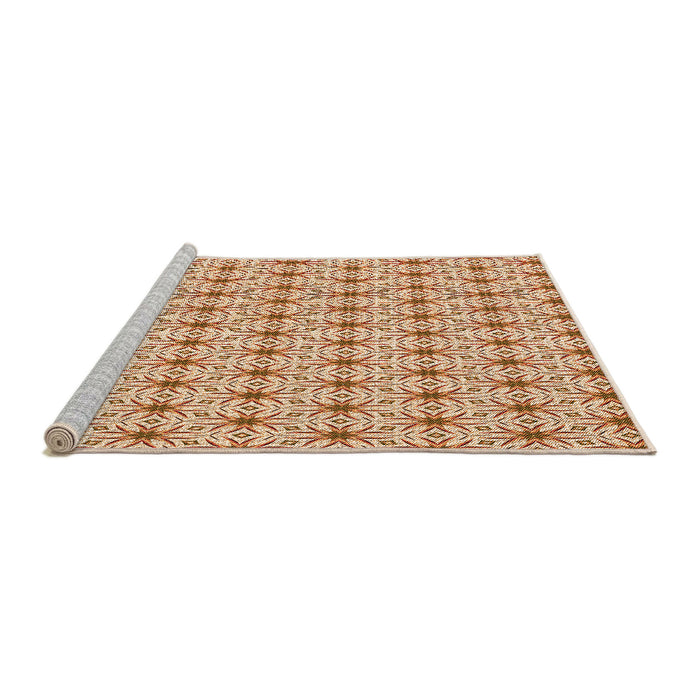 Sideview of Machine Washable Transitional Khaki Gold Rug, wshpat2946org