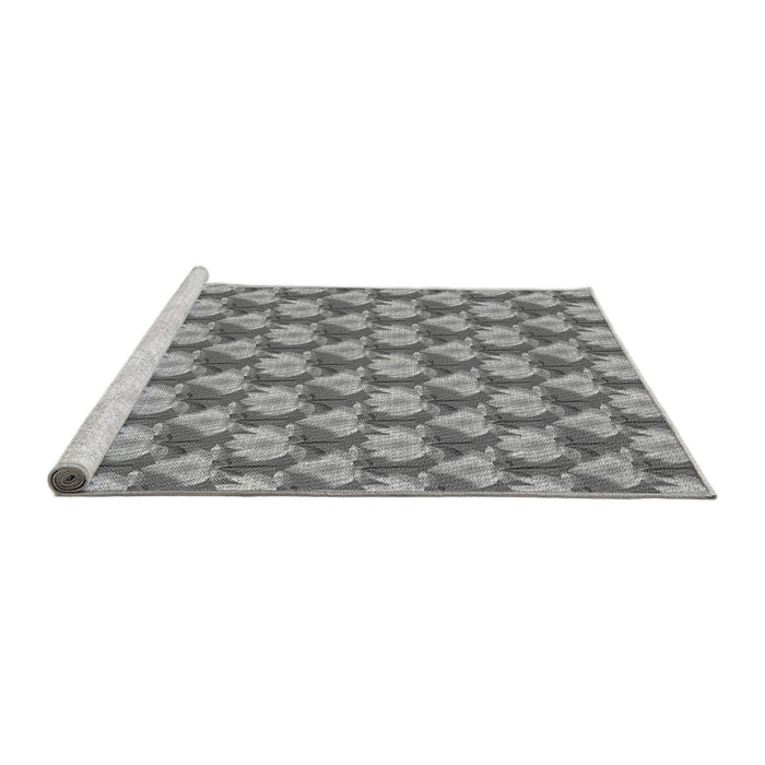 Sideview of Machine Washable Transitional Cloud Gray Rug, wshpat2947gry