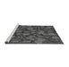 Sideview of Machine Washable Transitional Platinum Gray Rug, wshpat2948gry