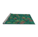 Sideview of Machine Washable Transitional Light Sea Green Rug, wshpat2948lblu