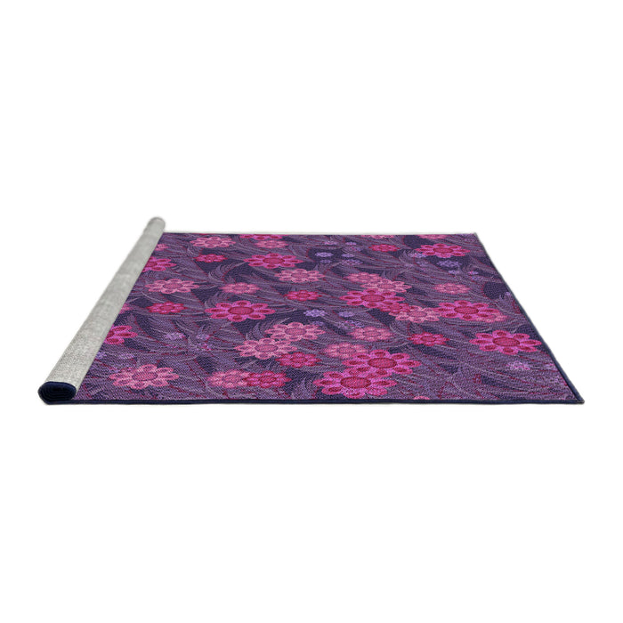 Sideview of Machine Washable Transitional Dark Magenta Purple Rug, wshpat2948pur