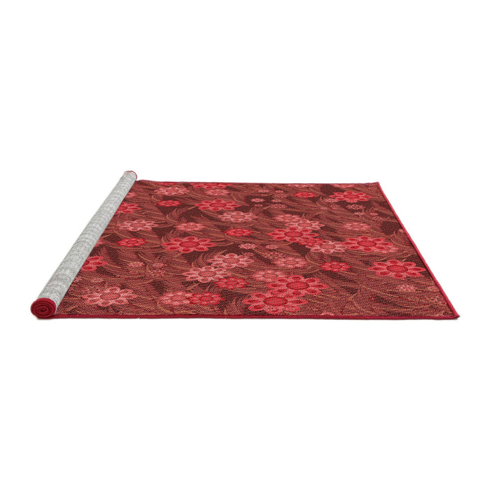Sideview of Machine Washable Transitional Red Rug, wshpat2948rd