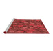 Sideview of Machine Washable Transitional Red Rug, wshpat2948rd