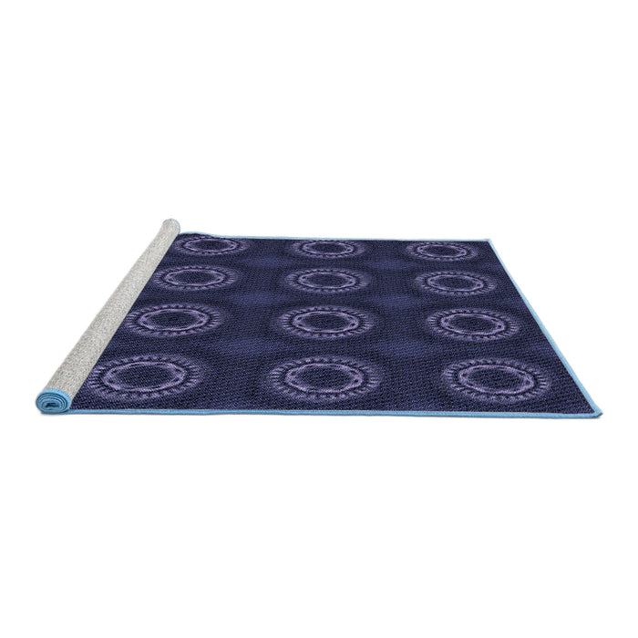 Sideview of Machine Washable Transitional Deep Periwinkle Purple Rug, wshpat2949blu
