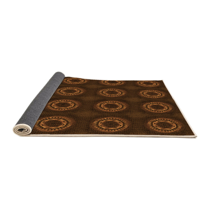 Thickness of Patterned Mahogany Brown Rug, pat2949org