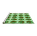 Sideview of Machine Washable Transitional Seaweed Green Rug, wshpat295grn