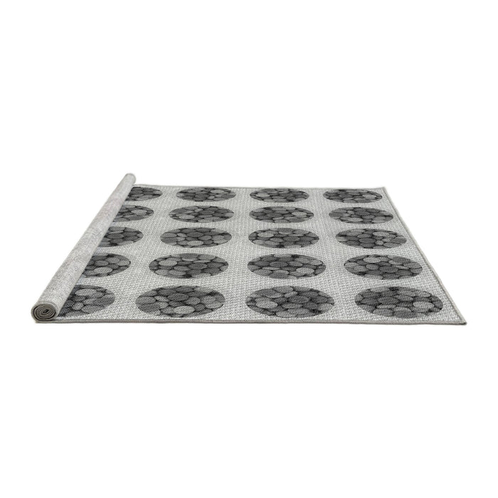 Sideview of Machine Washable Transitional Platinum Silver Gray Rug, wshpat295gry