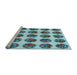 Sideview of Machine Washable Transitional Marble Blue Rug, wshpat295lblu