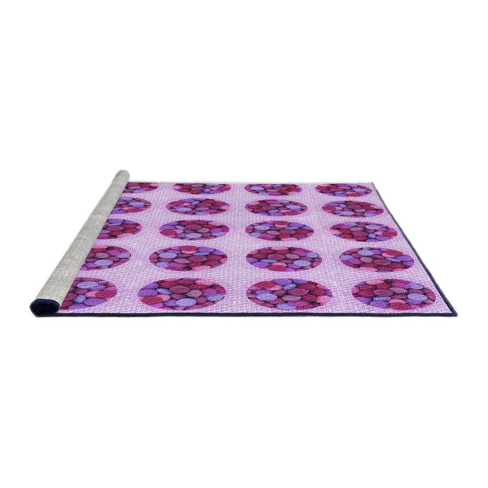 Sideview of Machine Washable Transitional Magenta Pink Rug, wshpat295pur