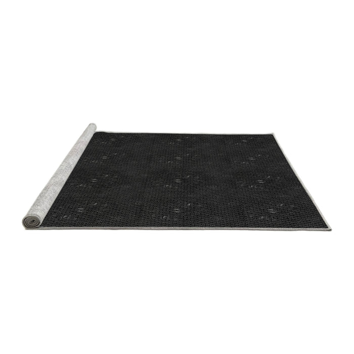 Sideview of Machine Washable Transitional Black Rug, wshpat2950gry