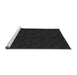 Sideview of Machine Washable Transitional Black Rug, wshpat2950gry