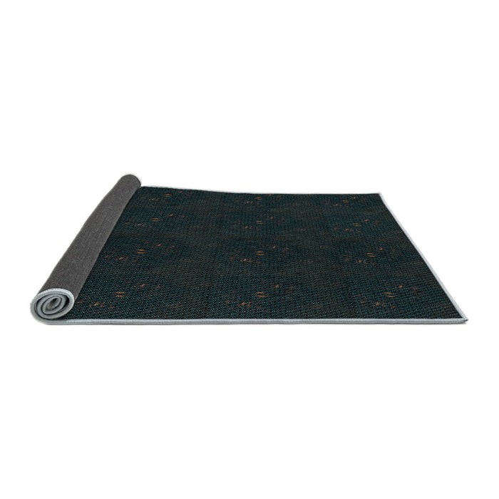 Thickness of Patterned Black Rug, pat2950lblu