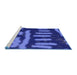 Sideview of Machine Washable Transitional Cobalt Blue Rug, wshpat2952blu