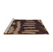 Sideview of Machine Washable Transitional Dark Gold Brown Rug, wshpat2952brn