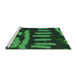 Sideview of Machine Washable Transitional Dark Forest Green Rug, wshpat2952grn