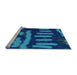 Sideview of Machine Washable Transitional Cobalt Blue Rug, wshpat2952lblu