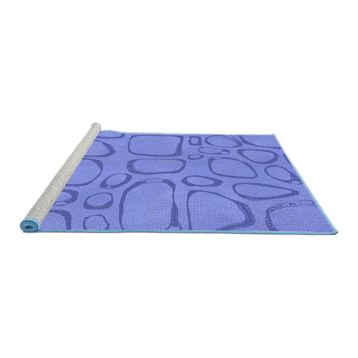 Sideview of Machine Washable Transitional Sky Blue Rug, wshpat2953blu