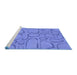 Sideview of Machine Washable Transitional Sky Blue Rug, wshpat2953blu