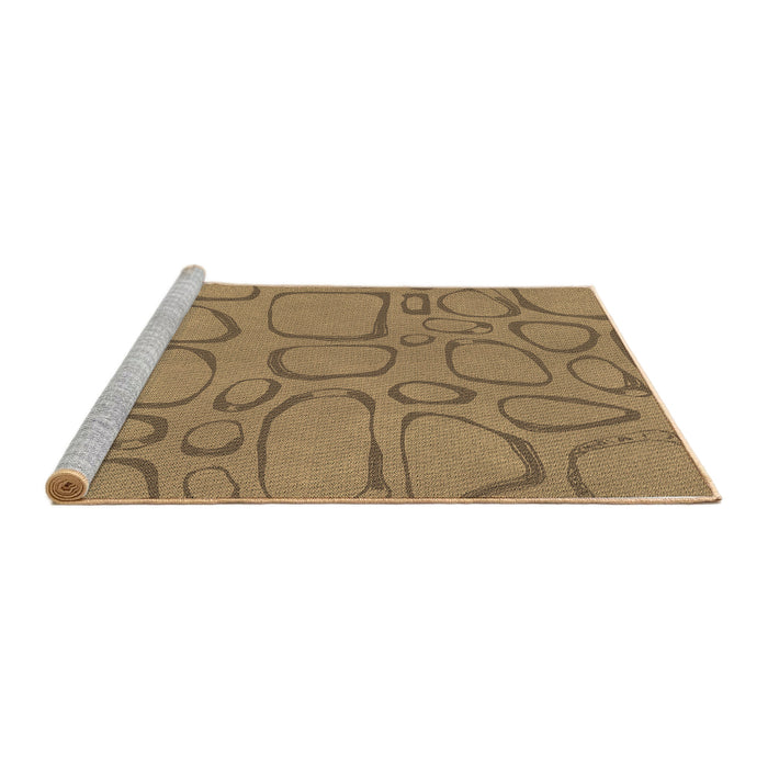 Sideview of Machine Washable Transitional Sienna Brown Rug, wshpat2953brn