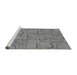 Sideview of Machine Washable Transitional Dark Gray Rug, wshpat2953gry
