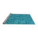 Sideview of Machine Washable Transitional Dark Turquoise Green Rug, wshpat2953lblu