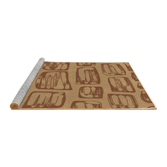 Sideview of Machine Washable Transitional Mahogany Brown Rug, wshpat2954brn