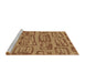 Sideview of Machine Washable Transitional Mahogany Brown Rug, wshpat2954brn