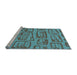 Sideview of Machine Washable Transitional Bright Turquoise Blue Rug, wshpat2954lblu