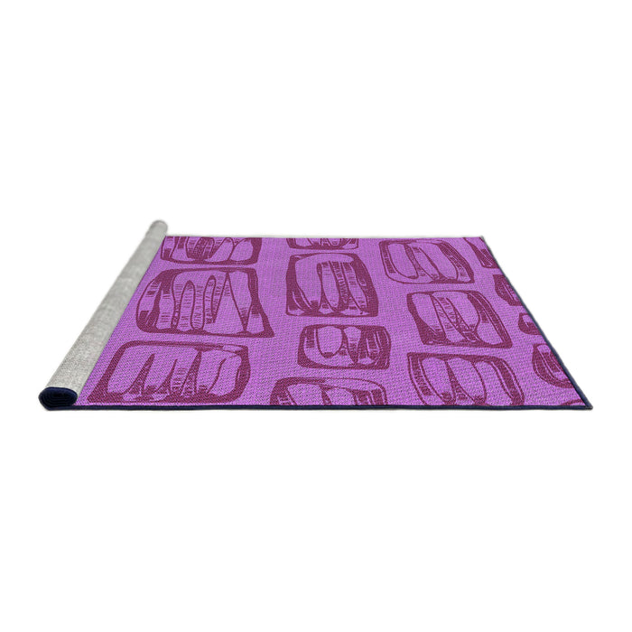 Sideview of Machine Washable Transitional Bright Neon Pink Purple Rug, wshpat2954pur