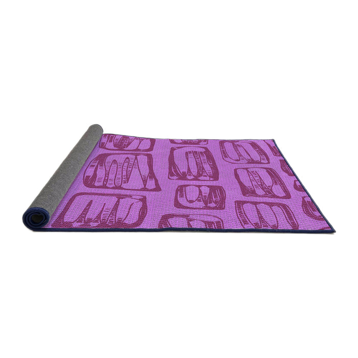 Thickness of Patterned Bright Neon Pink Purple Rug, pat2954pur