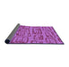 Thickness of Patterned Bright Neon Pink Purple Rug, pat2954pur