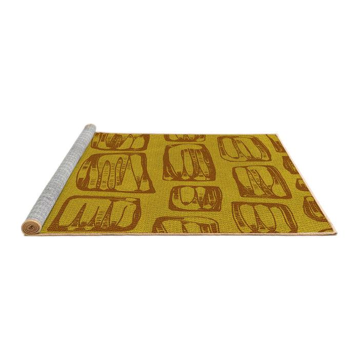 Sideview of Machine Washable Transitional Mahogany Brown Rug, wshpat2954yw