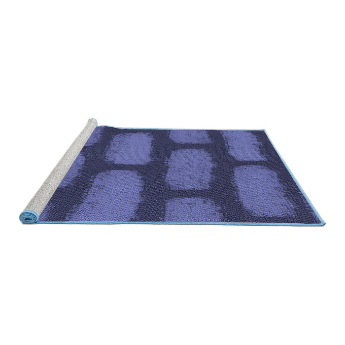 Sideview of Machine Washable Transitional Blue Rug, wshpat2955blu