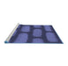 Sideview of Machine Washable Transitional Blue Rug, wshpat2955blu