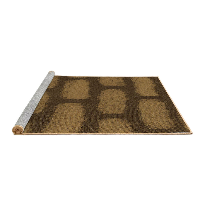 Sideview of Machine Washable Transitional Dark Bisque Brown Rug, wshpat2955brn
