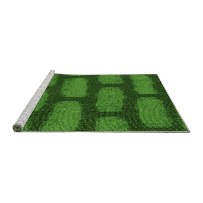 Sideview of Machine Washable Transitional Deep Emerald Green Rug, wshpat2955grn