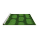 Sideview of Machine Washable Transitional Deep Emerald Green Rug, wshpat2955grn