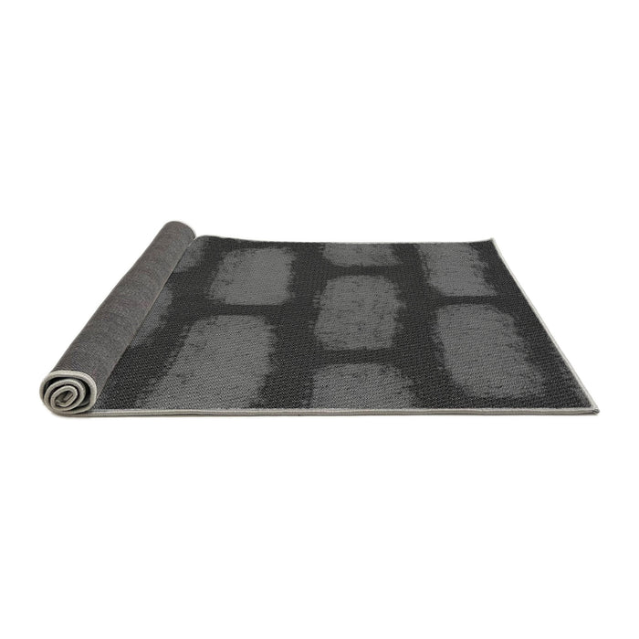 Thickness of Patterned Dark Gray Black Rug, pat2955gry