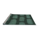 Sideview of Machine Washable Transitional Green Rug, wshpat2955lblu