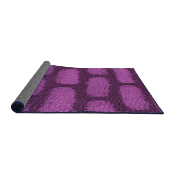 Thickness of Patterned Dark Magenta Purple Rug, pat2955pur