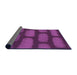 Thickness of Patterned Dark Magenta Purple Rug, pat2955pur