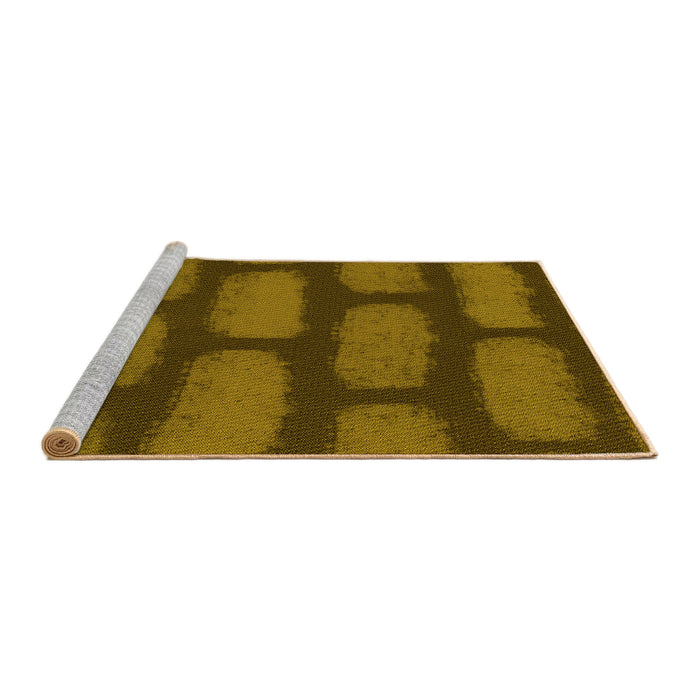 Sideview of Machine Washable Transitional Dark Golden Brown Rug, wshpat2955yw