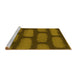 Sideview of Machine Washable Transitional Dark Golden Brown Rug, wshpat2955yw