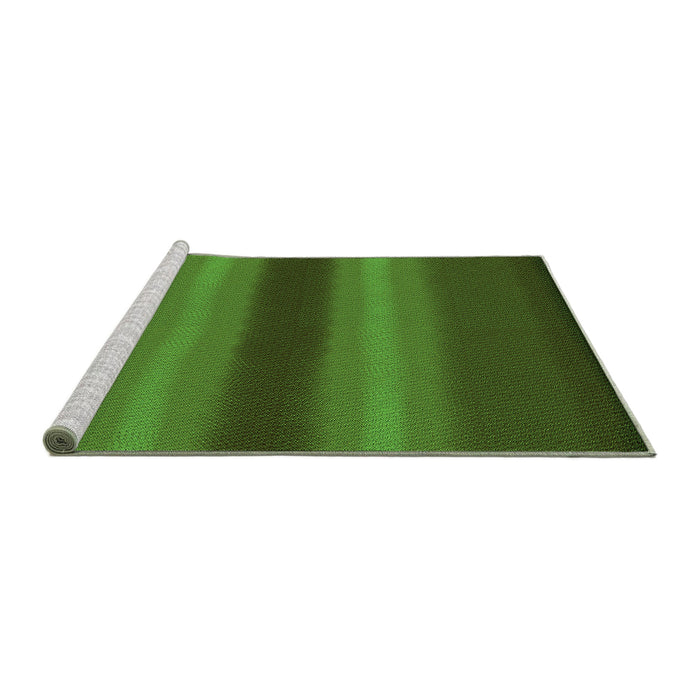 Sideview of Machine Washable Transitional Dark Lime Green Rug, wshpat2956grn